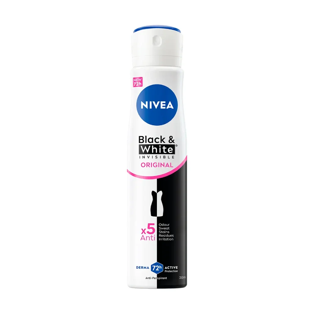 NIVEA Black And White Invisible Original Antiperspirant Spray Femme 72h