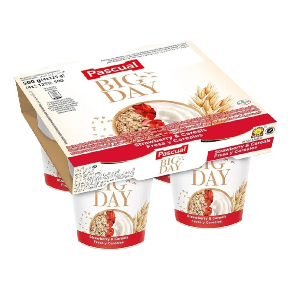 Pascual Big Day Yaourt Fraise & Céréales 4 x 125 g